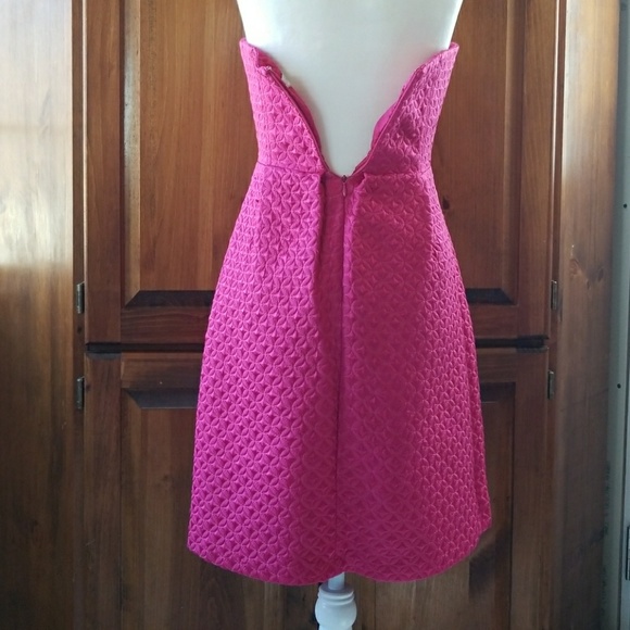 Hot Pink Shoshanna Strapless Cocktail Dress - Picture 2 of 8